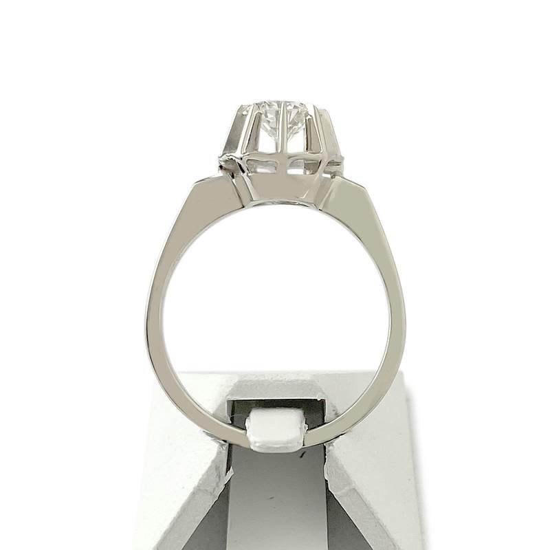 Tweedehands gouden 750 witte diamanten ring - bekijk 3