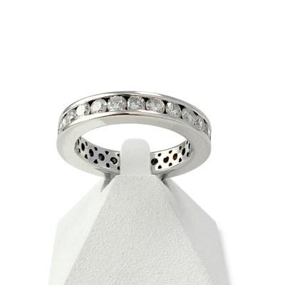 Bague d'occasion or 750 blanc diamants - vue 1