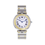 Montre d'occasion Cartier santos ronde femme - vue D1