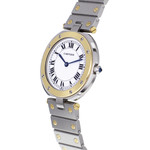 Montre d'occasion Cartier santos ronde femme - vue D2