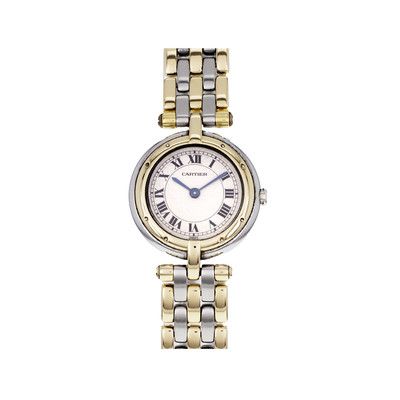 Montre d'occasion CARTIER panthere femme or jaune 750/1000 et acier - vue 1
