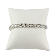 Bracelet d'occasion or 750 blanc diamants 18 cm