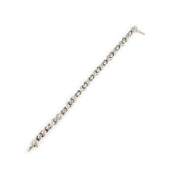 Bracelet d'occasion or 750 blanc diamants 18 cm