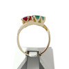Bague d'occasion or 750 jaune pierres précieuses diamants - vue V3