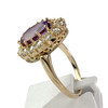 Bague d'occasion or 750 jaune améthyste et diamants - vue V2