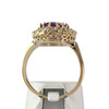 Bague d'occasion or 750 jaune améthyste et diamants - vue V3