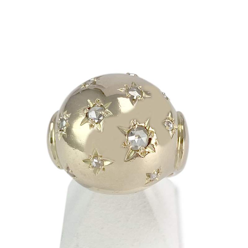 Bague d'occasion or 750 jaune diamants - vue 1