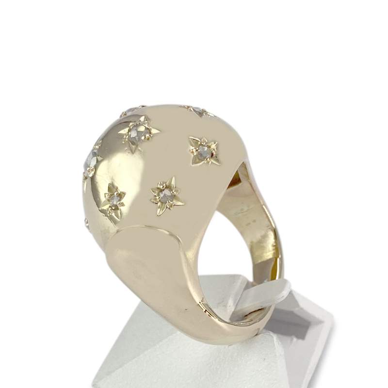 Bague d'occasion or 750 jaune diamants - vue 2