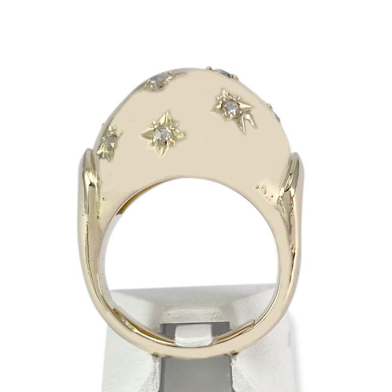 Bague d'occasion or 750 jaune diamants - vue 3