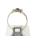 Bague d'occasion or 750 2 tons saphir diamants - vue 3