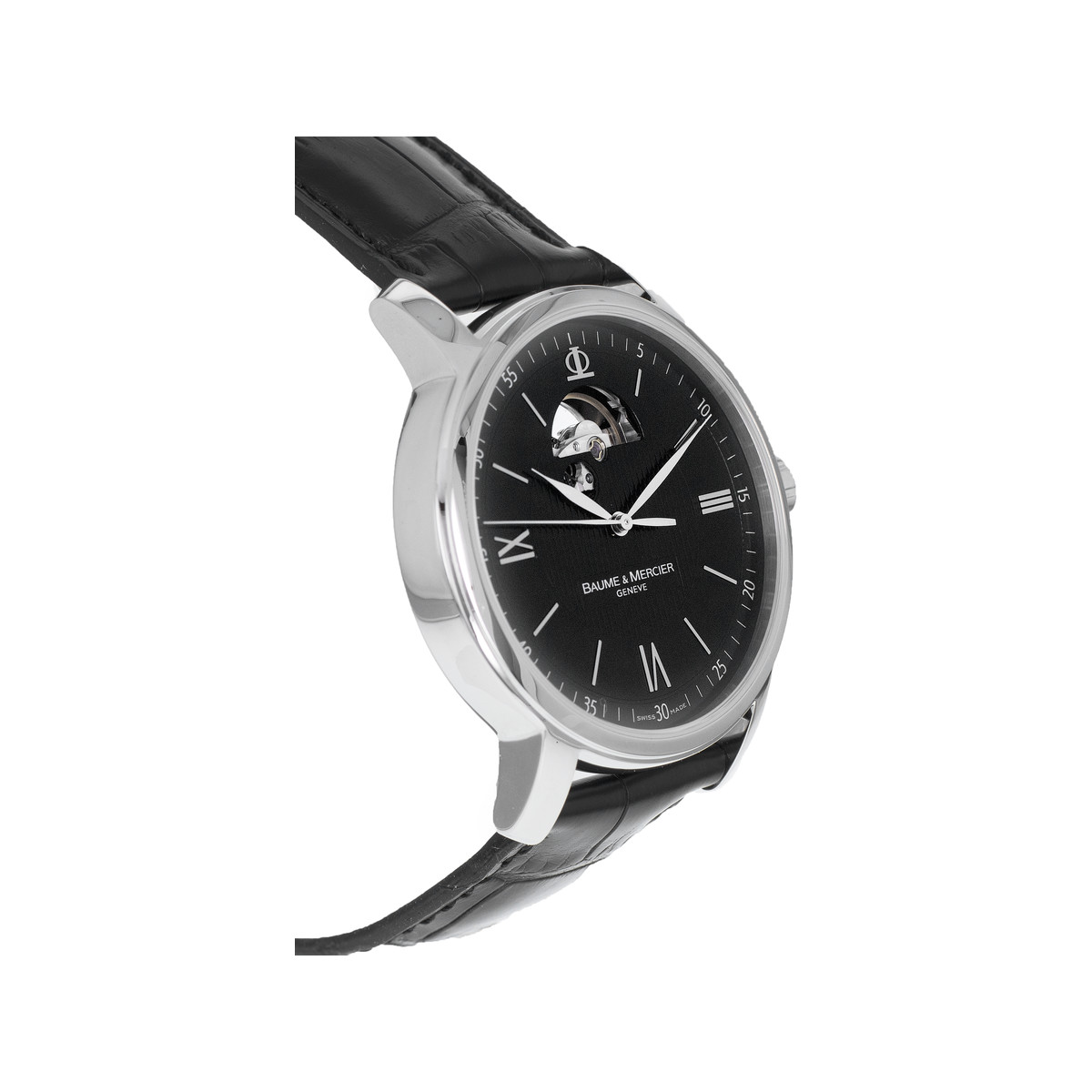 Montre d'occasion BAUME & MERCIER classima femme automatique bracelet cuir noir - vue 2
