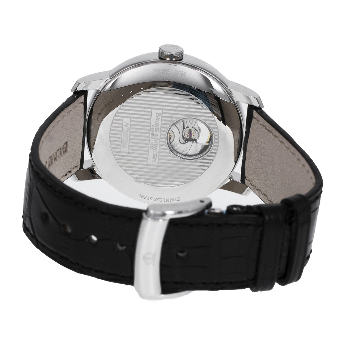 Montre d'occasion BAUME & MERCIER classima femme automatique bracelet cuir noir - vue 3