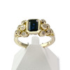Bague d'occasion or 750 jaune saphir et diamants - vue V1