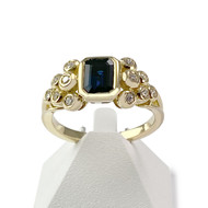 Bague d'occasion or 750 jaune saphir et diamants