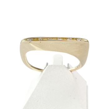 Tweedehands gouden ring 750 gele diamanten
