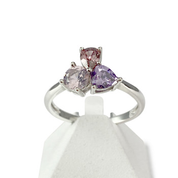 Bague d'occasion argent 925 zirconias pierre imitation