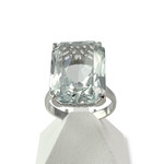 Bague d'occasion or 750 blanc aigue marine - vue 1