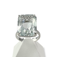 Bague d'occasion or 750 blanc aigue marine
