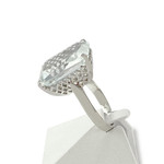 Bague d'occasion or 750 blanc aigue marine - vue 2