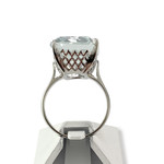 Bague d'occasion or 750 blanc aigue marine - vue 3
