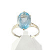 Bague d'occasion or 750 jaune topaze bleue traitée ovale - vue V1