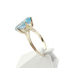 Bague d'occasion or 750 jaune topaze bleue traitée ovale - vue V2