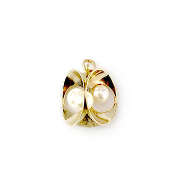 Second-hand pendant 750 yellow gold cultured pearls