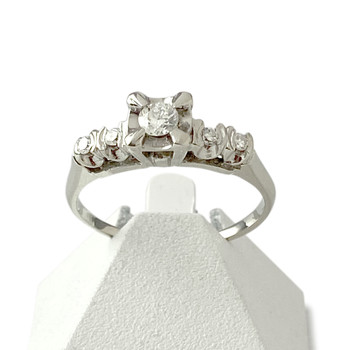 Bague d'occasion or 750 blanc diamants