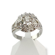 Bague d'occasion or 585 blanc diamants