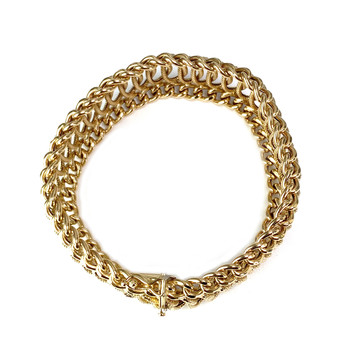 Bracelet d'occasion or 750 jaune maille fantaisie 19 cm
