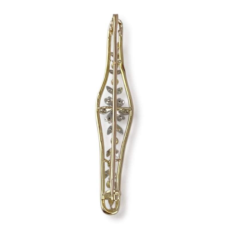 Broche d'occasion or 750 2 tons diamants et grenats - vue 2
