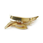Broche d'occasion or 750 jaune zirconias - vue 1