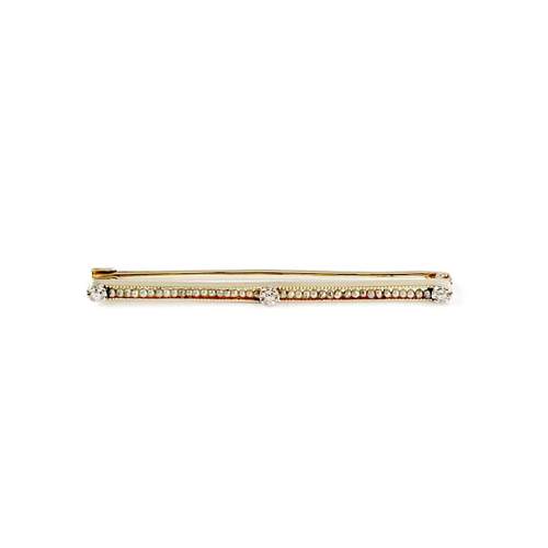 Broche d'occasion or 750 jaune perles