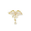 Broche d'occasion or 750 2 tons diamants - vue V2