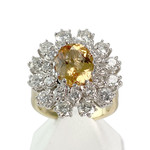 Bague d'occasion or 750 blanc diamants topaze - vue 1