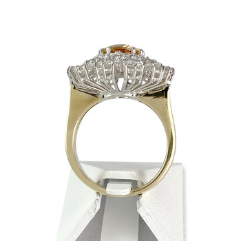 Bague d'occasion or 750 blanc diamants topaze