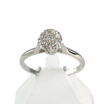 Bague d'occasion or 750 blanc diamants