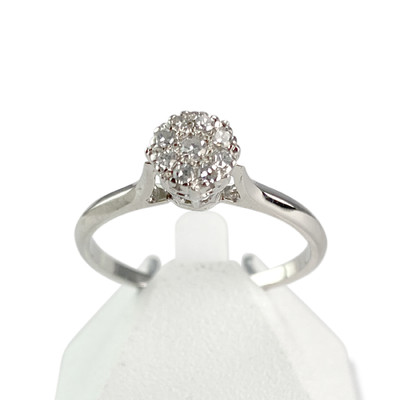 Bague d'occasion or 750 blanc diamants