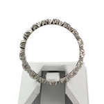 Second-hand gold 750 white ring with white stones - view 3