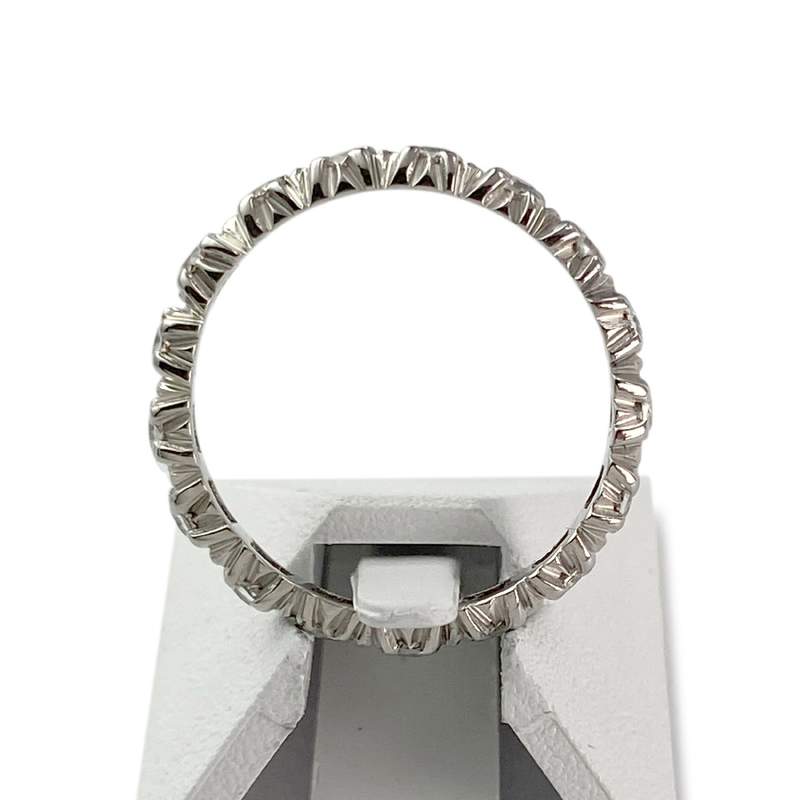 Tweedehands gouden 750 witte ring met witte stenen - bekijk 3