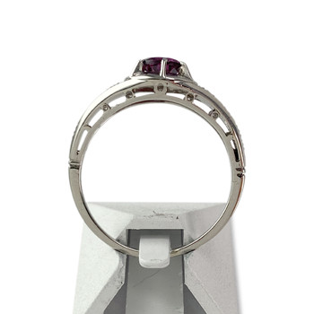 Second-hand platinum 950 diamonds and garnet ring