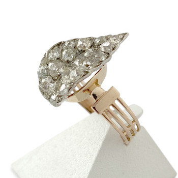 Bague d'occasion or 375 2 tons diamants