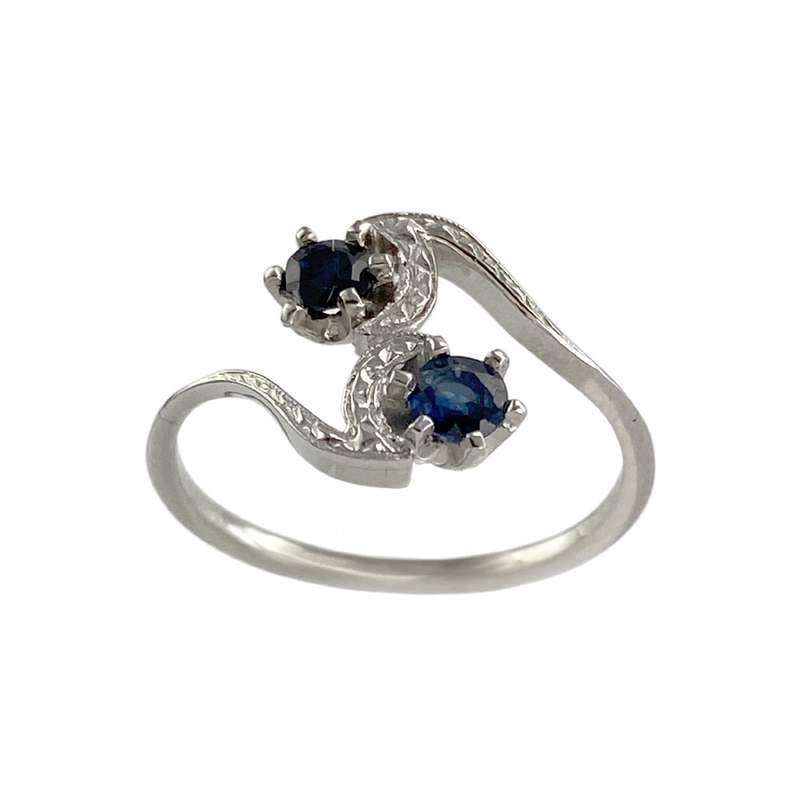 Bague d'occasion or 750 blanc saphirs - vue 1
