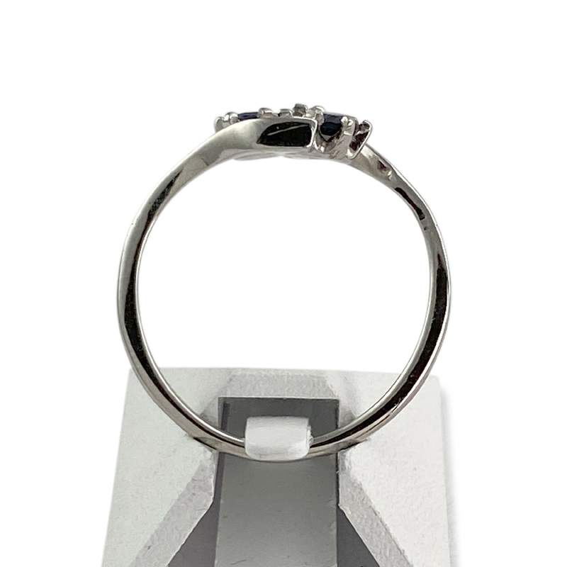 Bague d'occasion or 750 blanc saphirs - vue 3