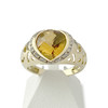 Bague d'occasion or 750 jaune et rhodié diamants citrine - vue V1