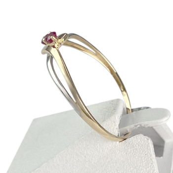 Bague d'occasion or 750 2 tons rubis