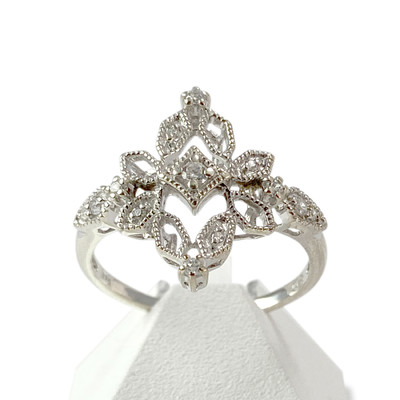 Bague d'occasion or 375 blanc zirconias - vue 1