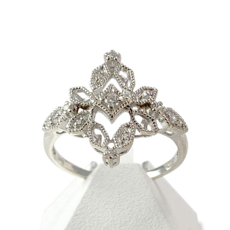 Bague d'occasion or 375 blanc zirconias - vue 1
