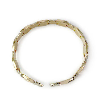 Bracelet d'occasion or 750 jaune et rhodié 70 mm