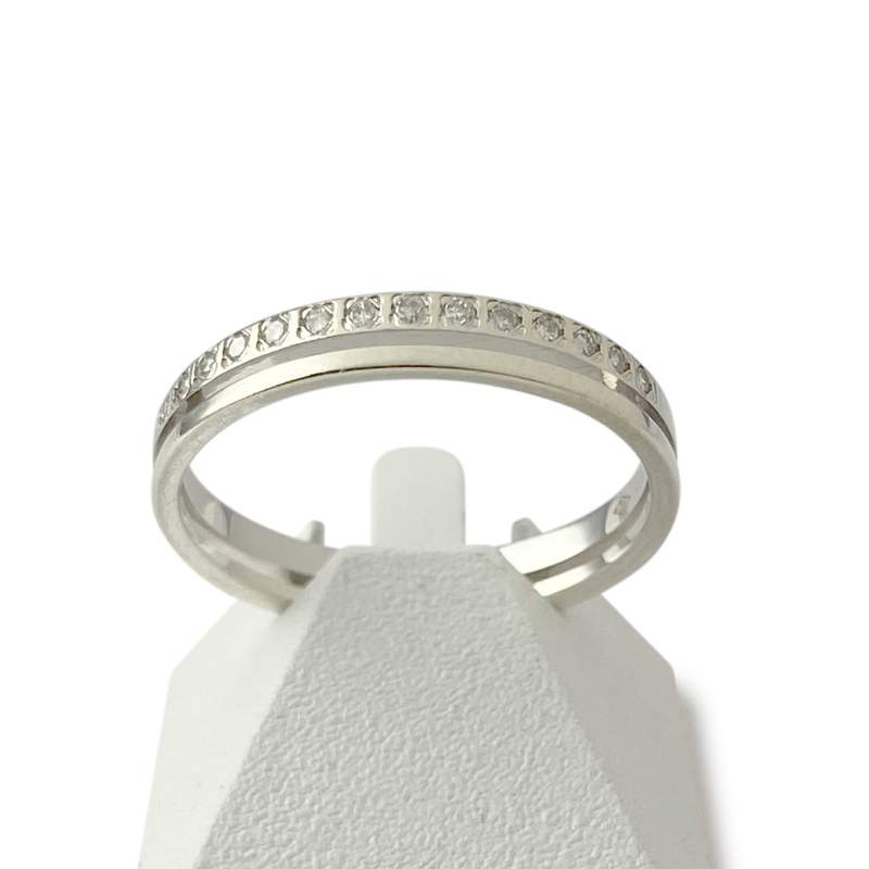 Bague d'occasion or 375 blanc diamants - vue 1
